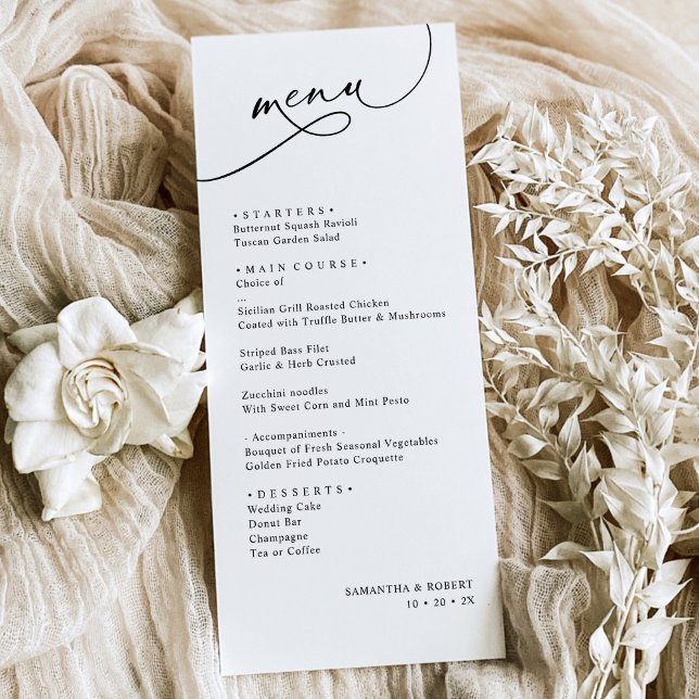 Elegant Calligraphy Rustic Sage Green Wedding Menu (Creator Uploaded)