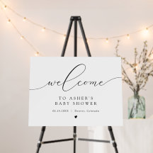 Elegant Calligraphy Script Baby Shower Welcome