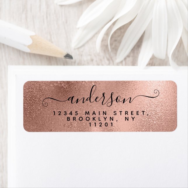 Elegant Calligraphy Script Black Name Rose Gold (Insitu)