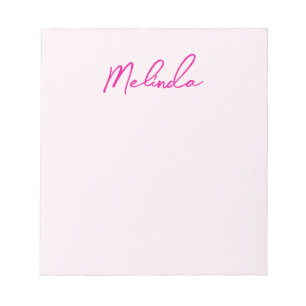 Elegant Calligraphy Script Customisable Pink Notepad