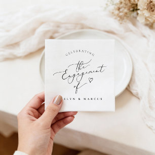 Elegant Calligraphy Script Engagement Party Napkin