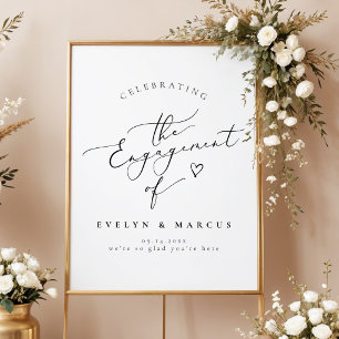 Elegant Calligraphy Script Engagement Welcome Poster