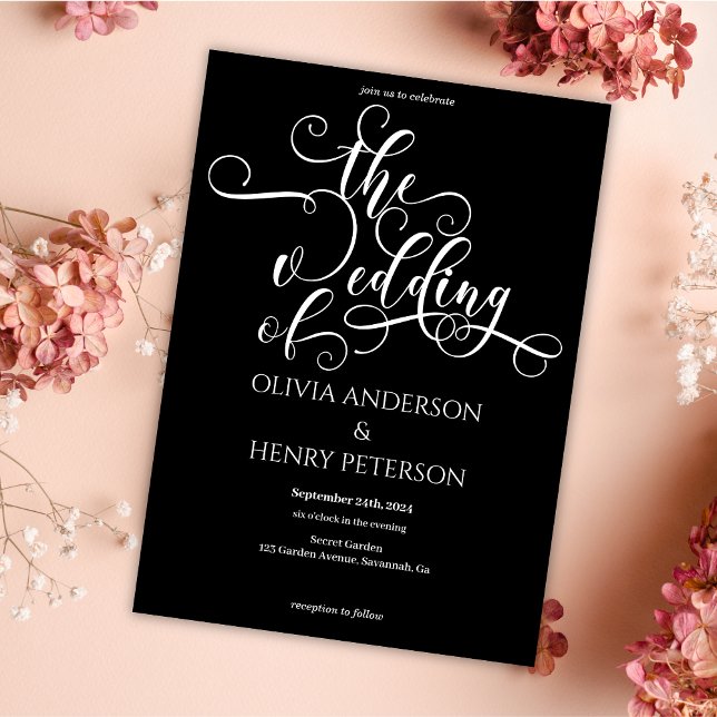 Elegant Calligraphy Script Gothic Wedding Invitation (Creator Uploaded)