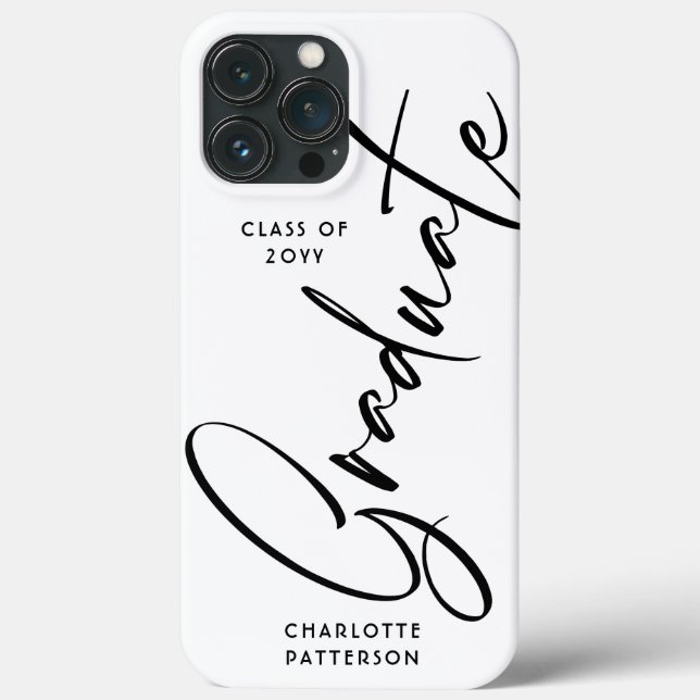 Elegant Calligraphy Script Graduation Graduate Case-Mate iPhone Case (Back)