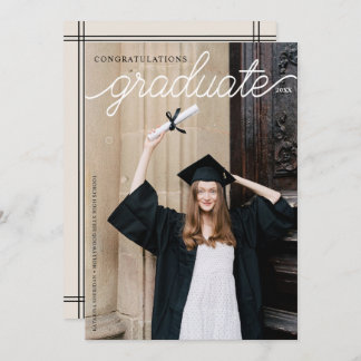 Elegant Calligraphy Script Graduation Photo Announcement
