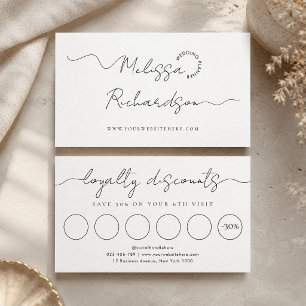 Elegant Calligraphy Script Minimal Salon or Spa Loyalty Card