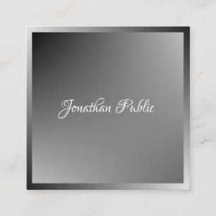 Elegant Calligraphy Script Name Modern Template Square Business Card