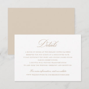 Elegant Calligraphy Script Neutral Wedding Details Invitation