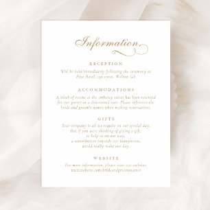 Elegant Calligraphy Script Ornament Wedding Info Invitation