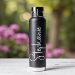 Elegant Calligraphy Script Personalised Name Water Bottle<br><div class="desc">Elegant Calligraphy Script Personalised Name Water Bottle features your custom name in elegant calligraphy script. Perfect as personalised gifts for family and friends for Christmas and birthdays or as favours for weddings and events. Add a personalised touch to custom corporate gifts and more. Designed by ©2025 Evco Studio www.zazzle.com/store/evcostudio</div>