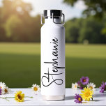 Elegant Calligraphy Script Personalised Name Water Bottle<br><div class="desc">Elegant Calligraphy Script Personalised Name Water Bottle features your custom name in elegant calligraphy script. Perfect as personalised gifts for family and friends for Christmas and birthdays or as favours for weddings and events. Add a personalised touch to custom corporate gifts and more. Designed by ©2025 Evco Studio www.zazzle.com/store/evcostudio</div>
