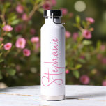 Elegant Calligraphy Script Personalised Name Water Bottle<br><div class="desc">Elegant Calligraphy Script Personalised Name Water Bottle features your custom name in elegant calligraphy script. Perfect as personalised gifts for family and friends for Christmas and birthdays or as favours for weddings and events. Add a personalised touch to custom corporate gifts and more. Designed by ©2025 Evco Studio www.zazzle.com/store/evcostudio</div>