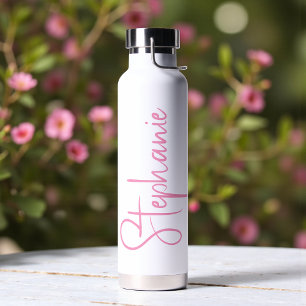 Elegant Calligraphy Script Personalised Name Water Bottle