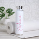 Elegant Calligraphy Script Personalised Name Water Bottle<br><div class="desc">Elegant Calligraphy Script Personalised Name Water Bottle features your custom name in elegant calligraphy script. Perfect as personalised gifts for family and friends for Christmas and birthdays or as favours for weddings and events. Add a personalised touch to custom corporate gifts and more. Designed by ©2025 Evco Studio www.zazzle.com/store/evcostudio</div>