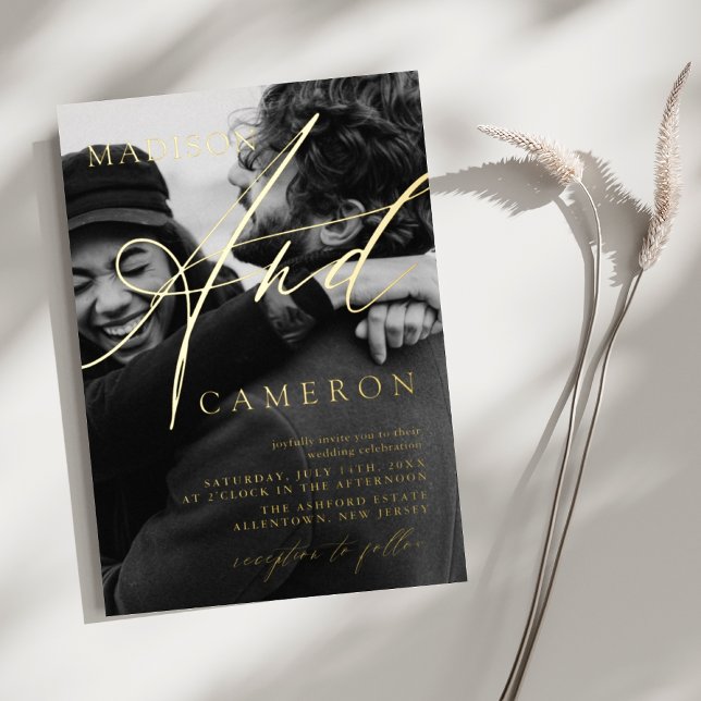 Elegant Calligraphy Script Photo Wedding Gold (Creator Uploaded)