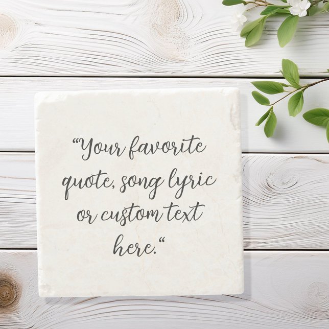 Elegant Calligraphy Script Quote Stone Coaster (Creator Uploaded)