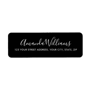 Elegant calligraphy script simple black address