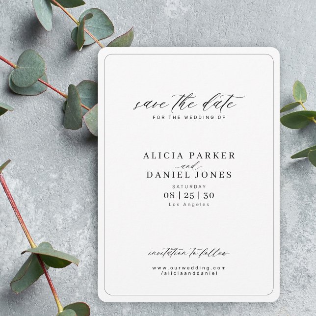 Elegant calligraphy script simple wedding save the date (Creator Uploaded)