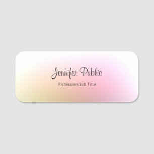 Elegant Calligraphy Script Text Colourful Template Name Tag