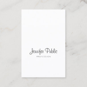 Elegant Calligraphy Script Trendy Sleek Plain Luxe Business Card