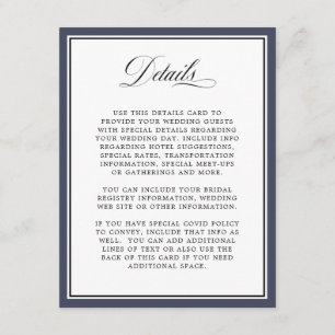 Elegant Calligraphy Script Wedding Details Enclosure Card