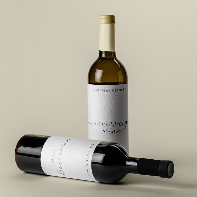 Elegant Calligraphy Script Wedding Guestbook Wine Label (Creator Uploaded)