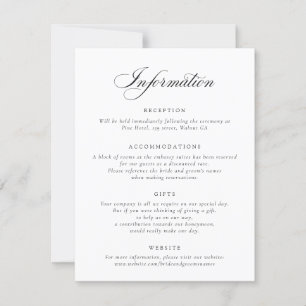 Elegant Calligraphy Script Wedding Information Inv Invitation