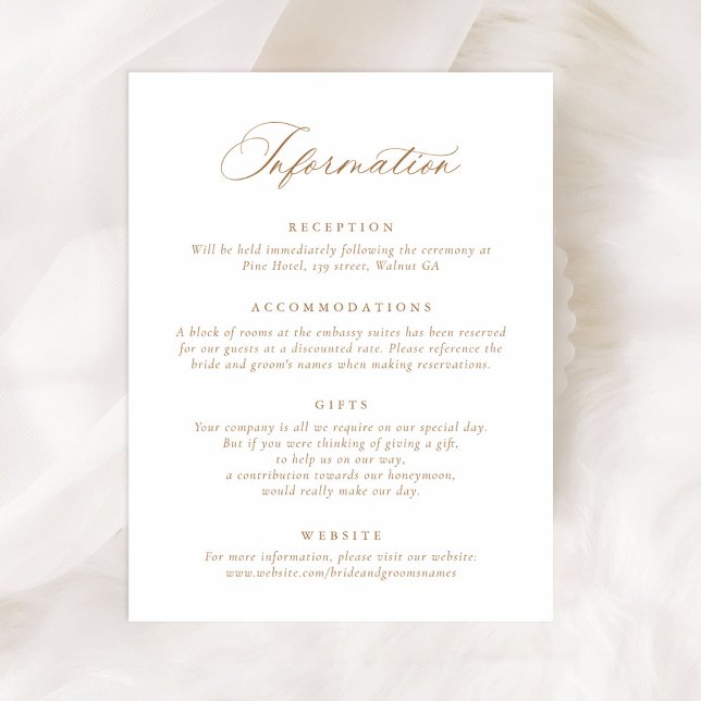 Elegant Calligraphy Script Wedding Information Invitation (Creator Uploaded)