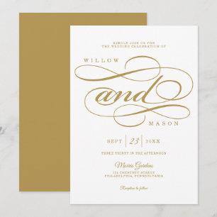 Elegant Calligraphy Script Wedding Invitation