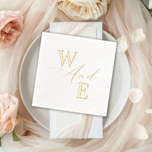 Elegant Calligraphy Script Wedding Monogram Foil Napkins