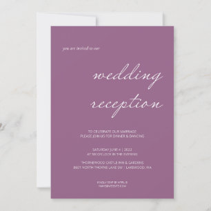 Elegant Calligraphy Script Wedding Reception Invitation