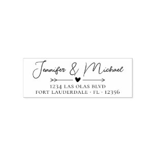 Elegant Calligraphy Script Wedding Return Address  Self-inking Stamp