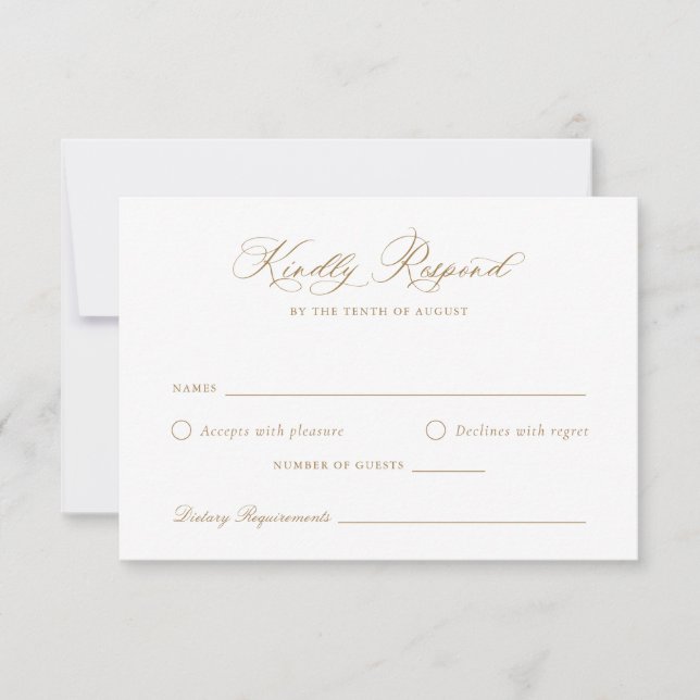 Elegant Calligraphy Script Wedding RSVP Card (Front)