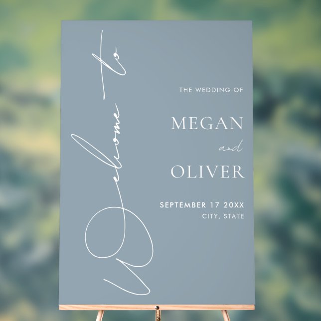 Elegant Calligraphy Script Wedding Welcome Acrylic Sign (Neutral)
