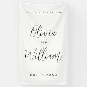 Elegant Calligraphy Script Wedding Welcome Banner
