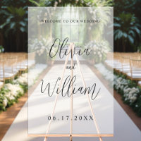 Elegant Calligraphy Script Wedding Welcome Frosted