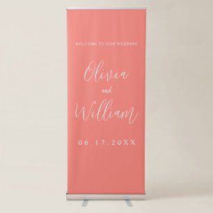 Elegant Calligraphy Script Wedding Welcome Retractable Banner