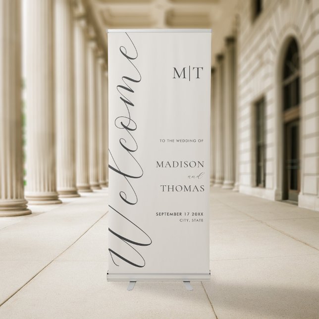 Elegant Calligraphy Script Wedding Welcome Retractable Banner (Creator Uploaded)