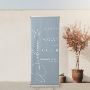 Elegant Calligraphy Script Wedding Welcome Retractable Banner