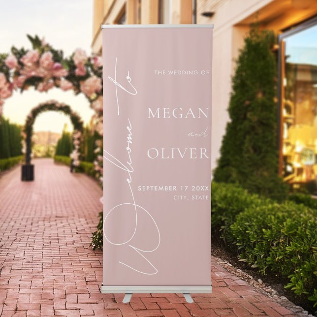 Elegant Calligraphy Script Wedding Welcome Retractable Banner (Creator Uploaded)