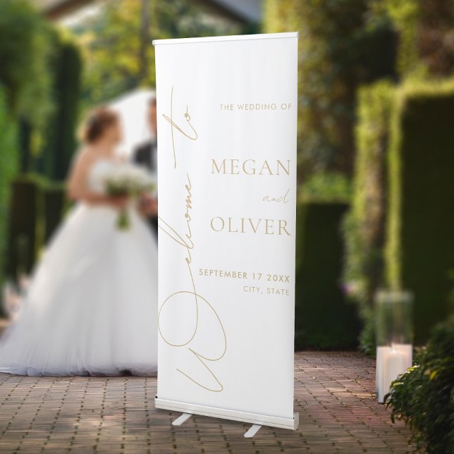 Elegant Calligraphy Script Wedding Welcome Retractable Banner (Creator Uploaded)