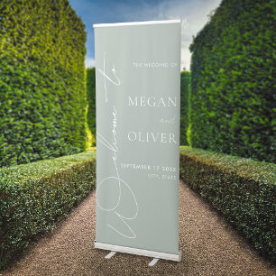 Elegant Calligraphy Script Wedding Welcome Retractable Banner