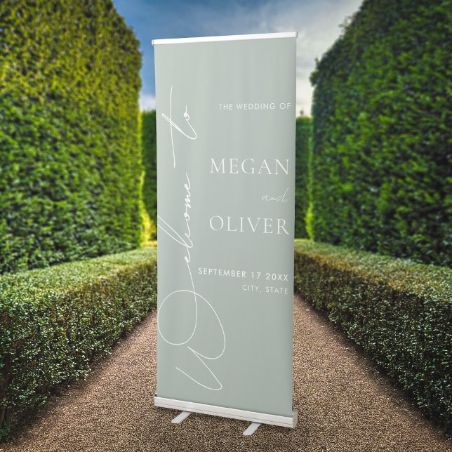 Elegant Calligraphy Script Wedding Welcome Retractable Banner (Creator Uploaded)