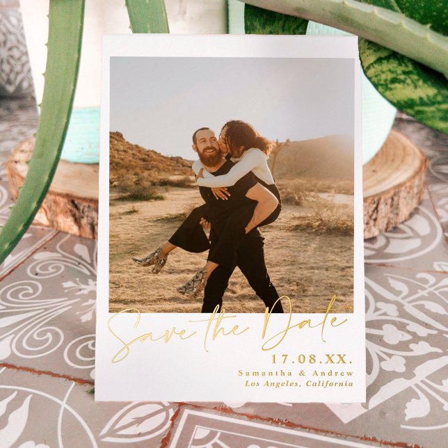 Elegant calligraphy simple 2 photos save the date (Creator Uploaded)