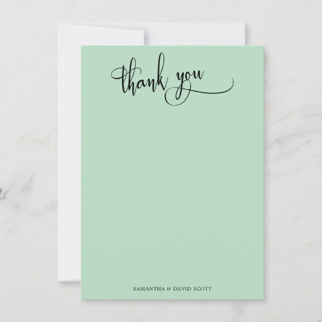 Elegant Calligraphy Simple Iced Mint Thank You (Front)