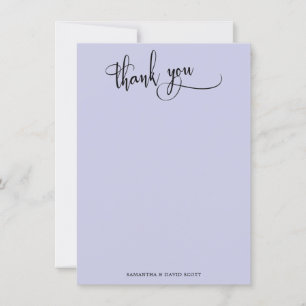 Elegant Calligraphy Simple Lavender Thank You