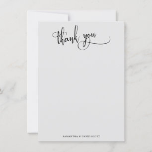 Elegant Calligraphy Simple Light Grey Thank You Card