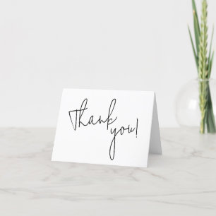 Elegant Calligraphy Simple Minimalist Wedding  Thank You Card