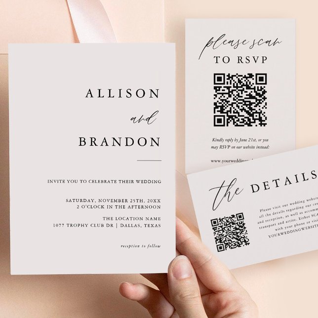 Elegant Calligraphy Simple Wedding Invitation (Creator Uploaded)