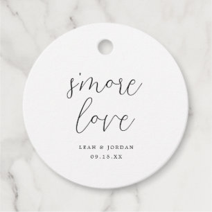 Elegant Calligraphy Smore Love Wedding Favour Tags